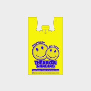 Yellow Happy Faces T-Shirt Bags - Blue Print